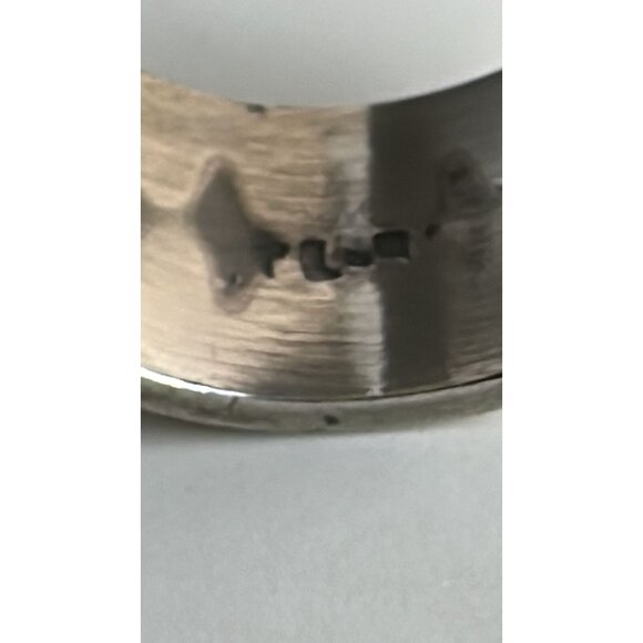 Taxco Mexico Sterling Silver Wide Band Ring With Black Details Size 10 - Picture 7 of 9